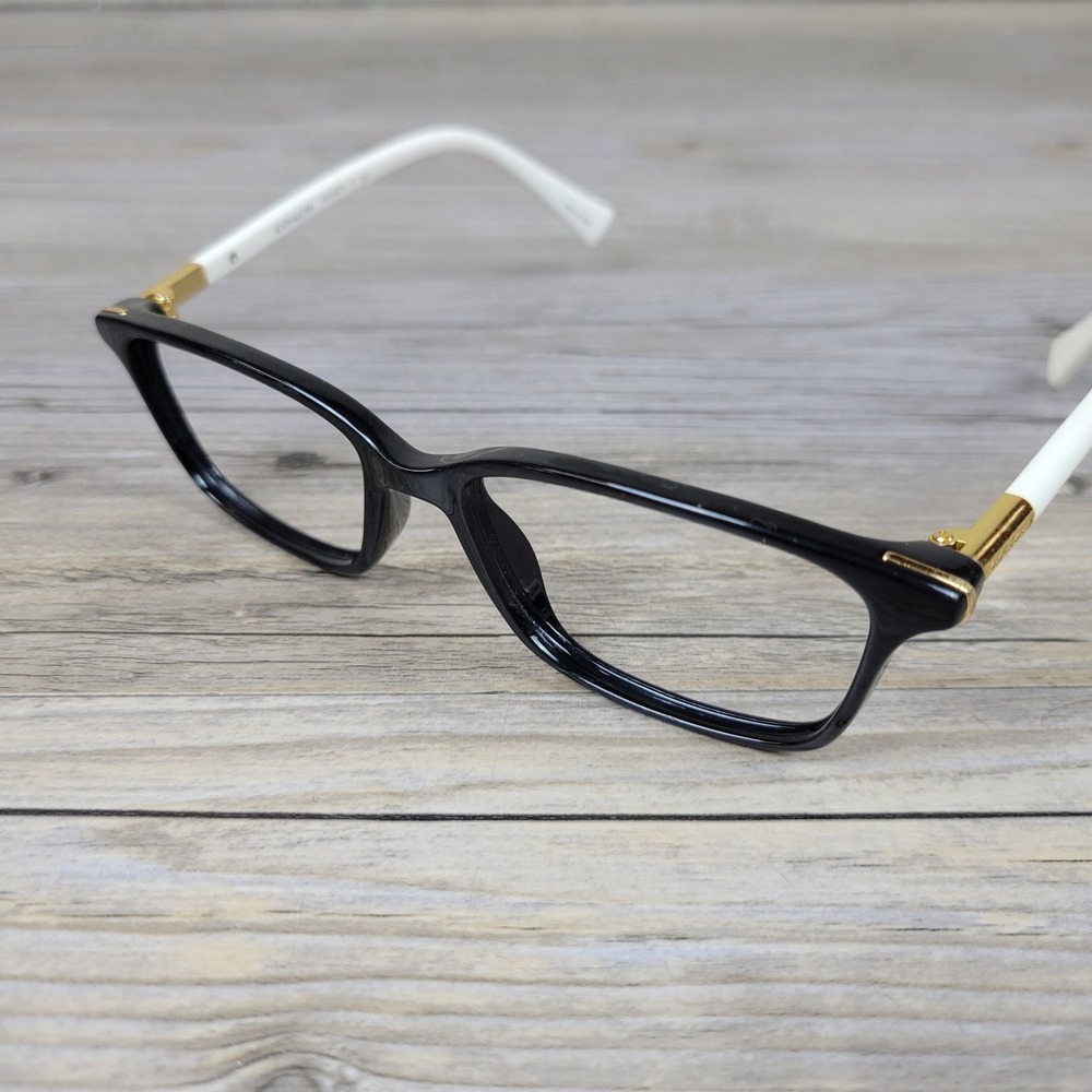 Coach Eyeglass Frames HC 6077‎ 5340 Black/Ivory Rectangular Women 51-15-135